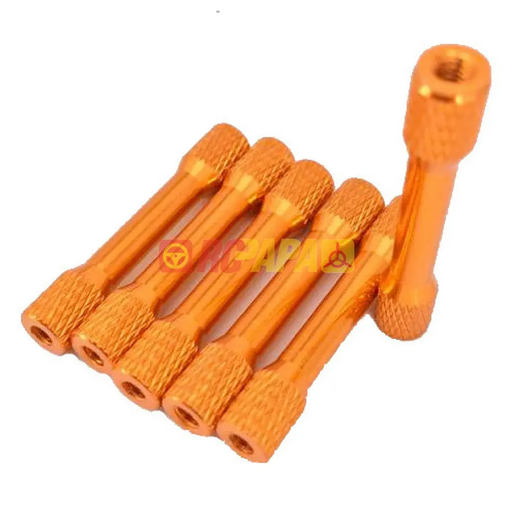 M3x30mm/35Mm Round Aluminium Knurled Standoffs Spacer V3 Orange (6Pc) 1
