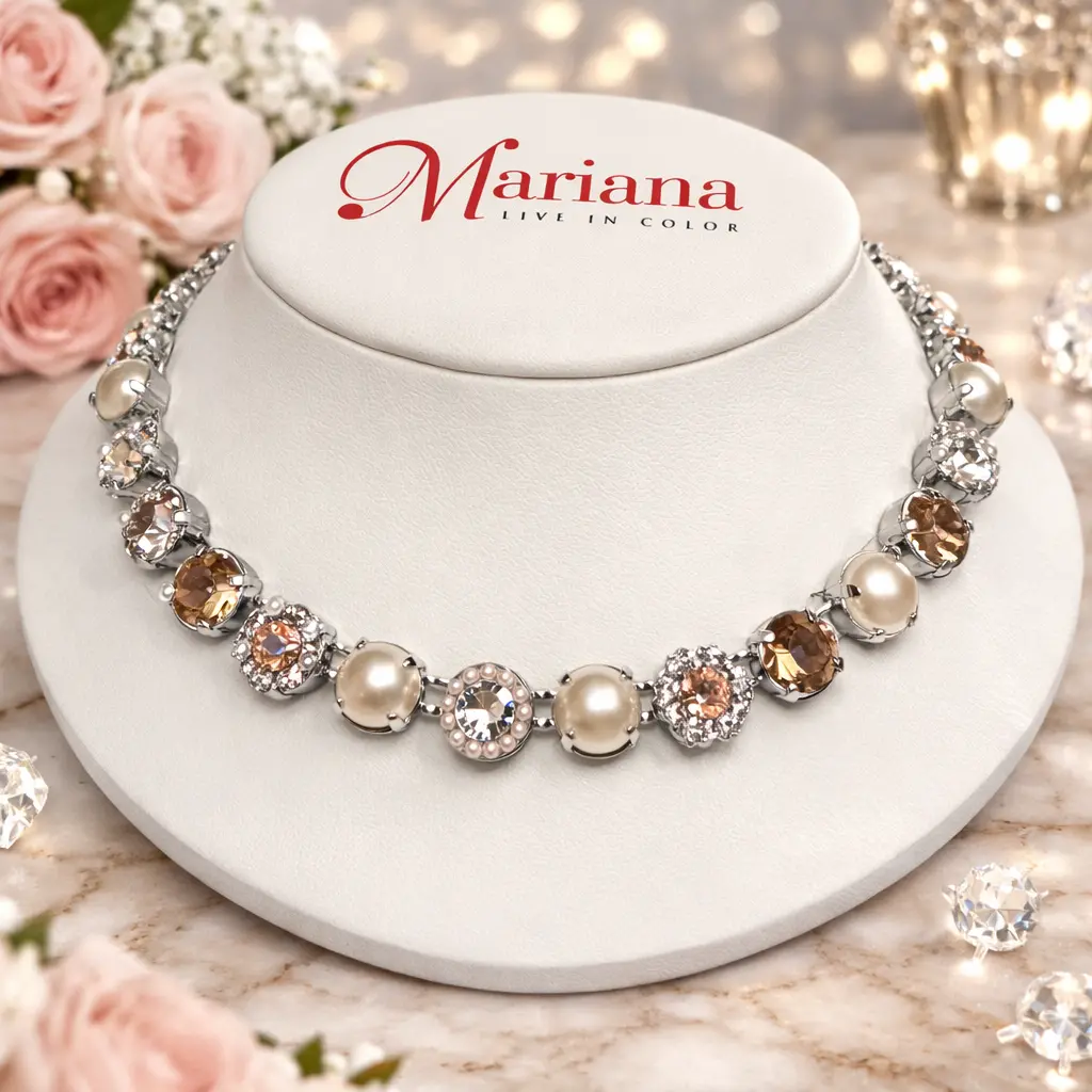 Mariana Necklace N-3114/1-6006-Ro In Pearl & Khaki Dream 1