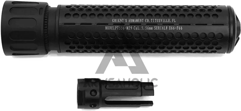 5Ku Metal Dummy Kac Style 180Mm 556 Qdc Silencer (14Mm Ccw, Black) 5Ku-205B 1