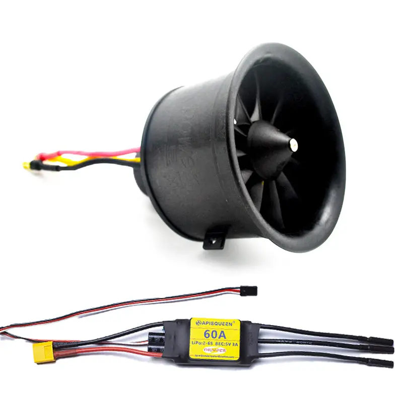 64Mm Edf 3S/4S 3500Kv Belt 11 Blades Electric Ducted Fan For Aircraft Model Aircraft Jet Engine 2