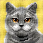 Gray Cat Needlepoint Kit 1