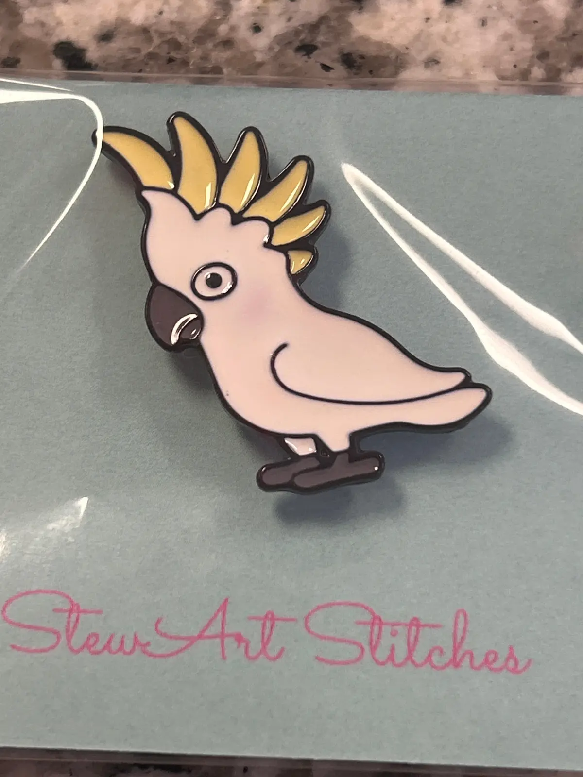 White Cockatiel Needle Minder 1
