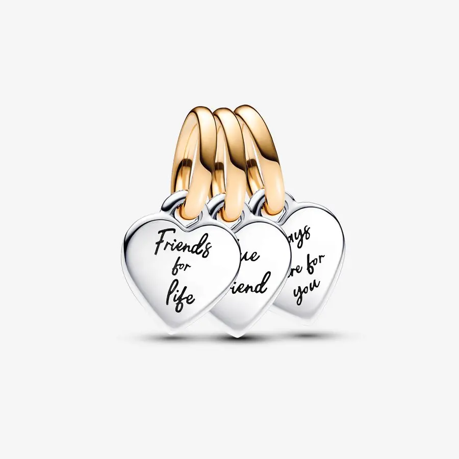Two-Tone Splittable Friendship Triple Dangle Charm 1