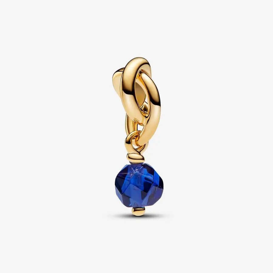 Faceted Blue Eternity Circle Dangle Charm 1