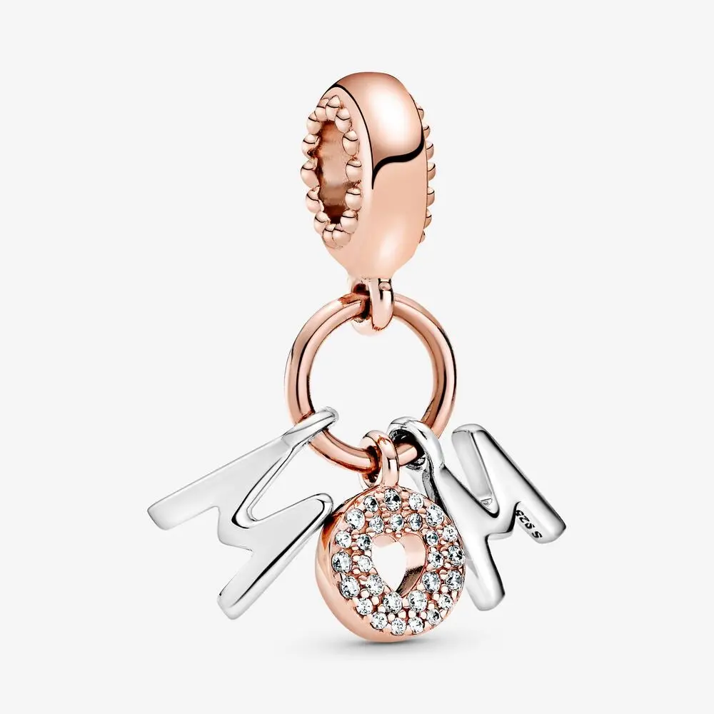 Mom Letters Dangle Charm Rose 1