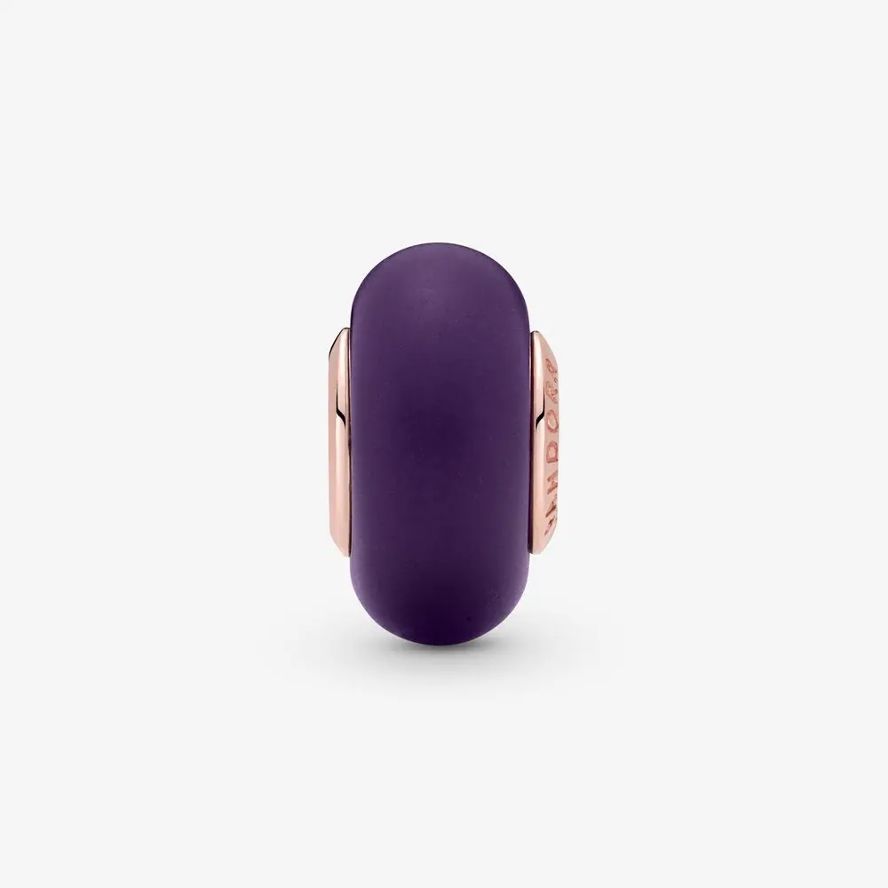 Matte Purple Murano Glass Charm 1