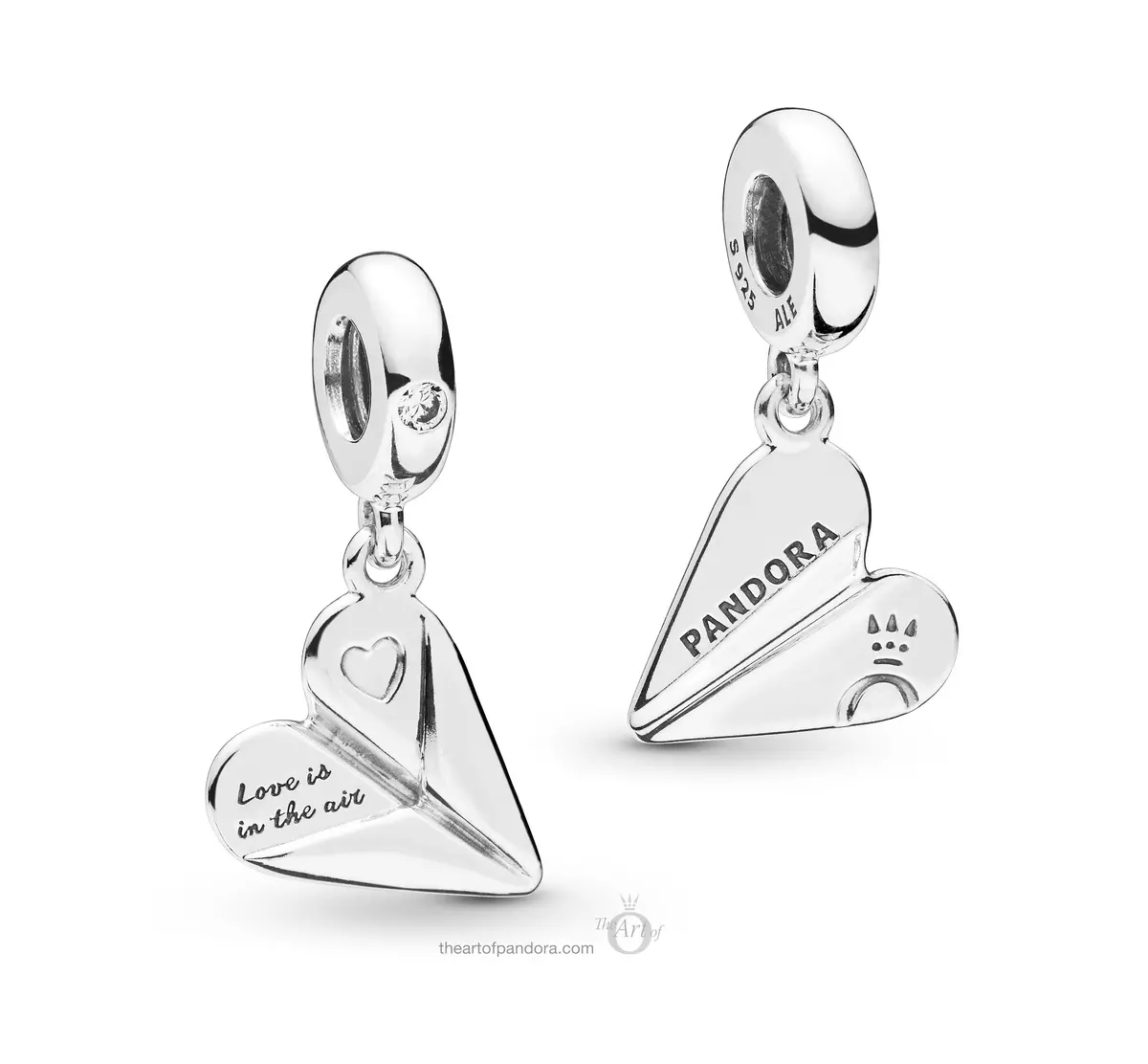 Heart Paper Plane Charm 1