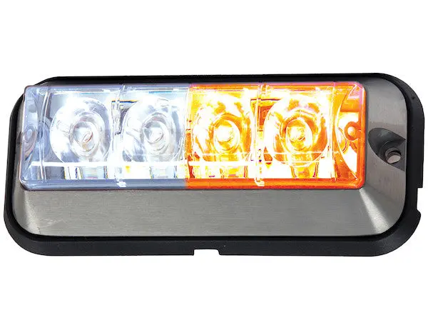 8891105 - Raised 5 Inch Amber/Clear Led Strobe Light With 19 Flash Patterns 1