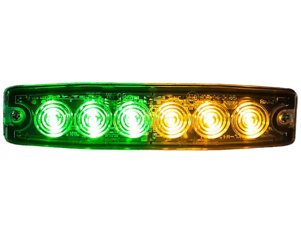 8892210 - Ultra Thin 5 Inch Green/Amber Led Strobe Light 1