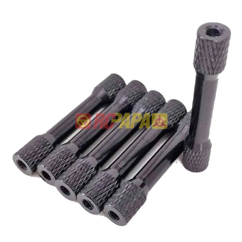 M3x30mm/35Mm Round Aluminium Knurled Standoffs Spacer V3 Black (6Pc) 1
