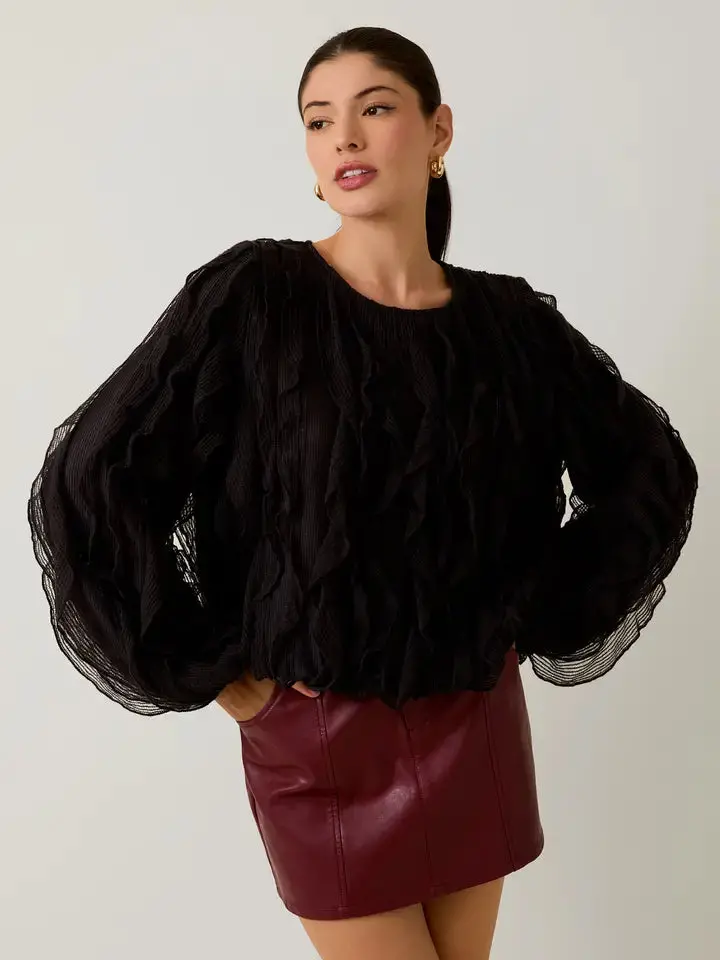 Vivian Long Sleeve Texture Blouse 1