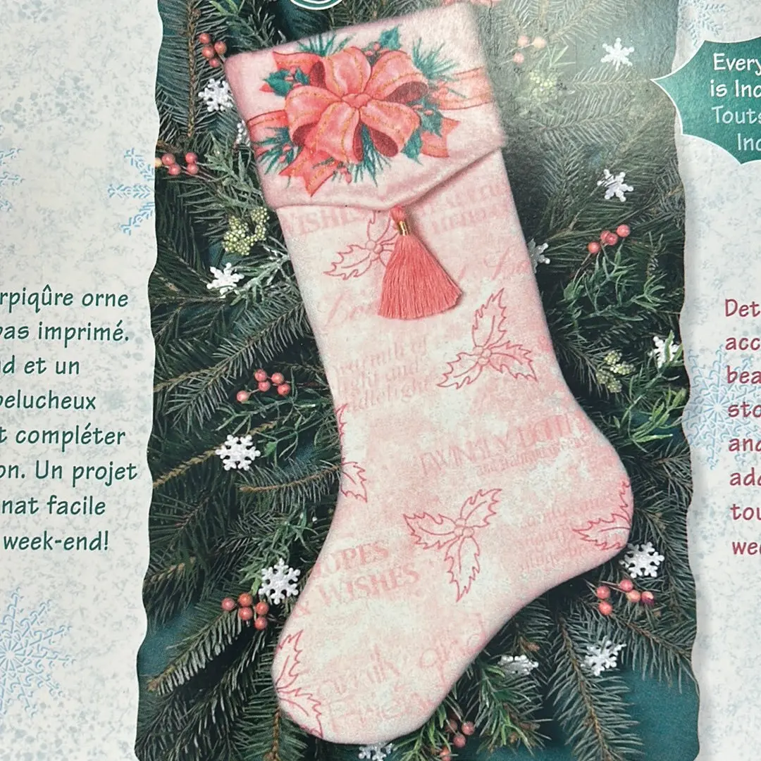 Berries And Bow Stocking Embroidery Kit 1