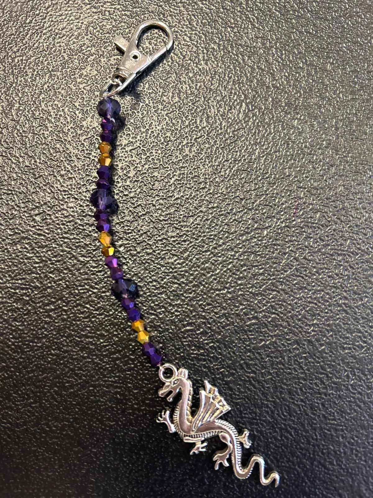 Purple And Gold Dragon Scissor Fob 1