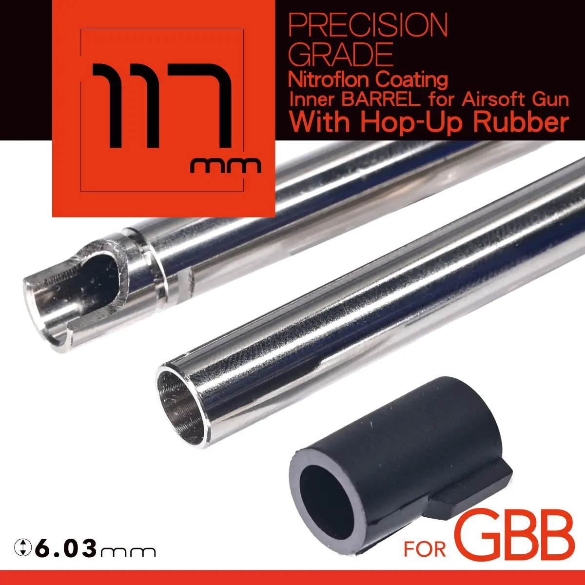 Unicorn Nitroflon Coating 6.03Mm Ultimate Precision 117Mm Inner Barrel For Gbb 1