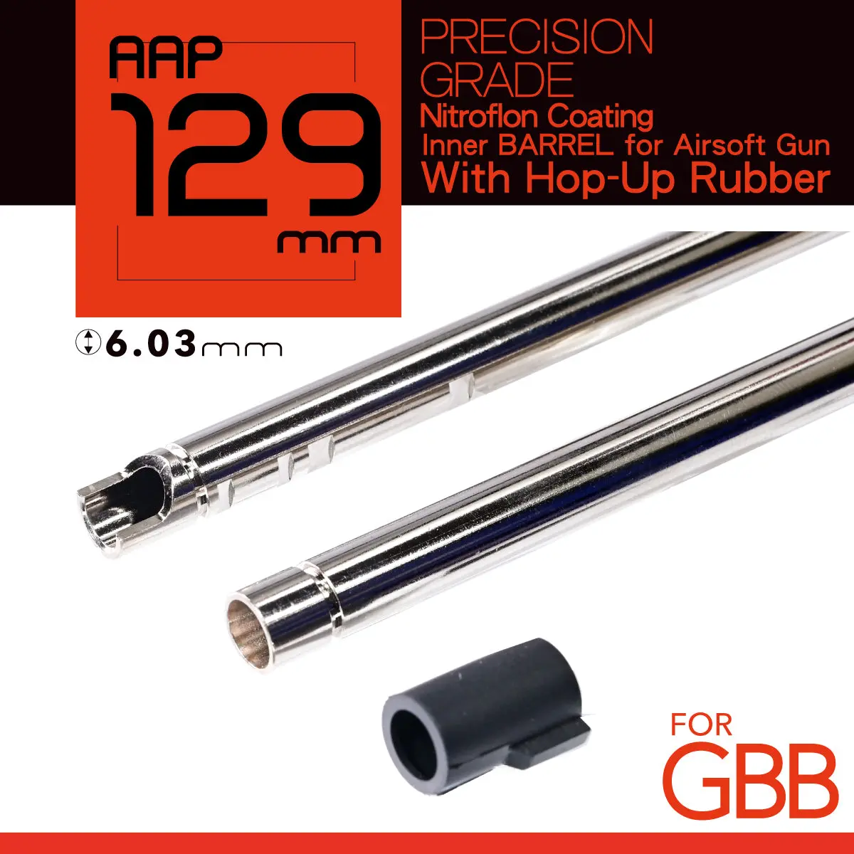 Unicorn Nitroflon Coating 6.03Mm Ultimate Precision 129Mm Inner Barrel For Aap01 Or Aap Cnc Hop-Up Chamber 1