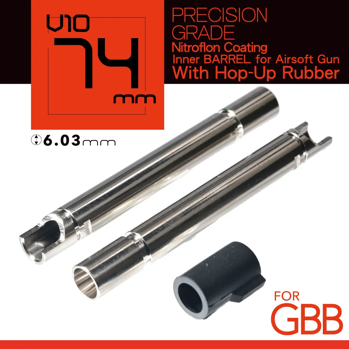 Unicorn Nitroflon Coating 6.03Mm Ultimate Precision 74Mm Inner Barrel For Marui V10 Gbb 1