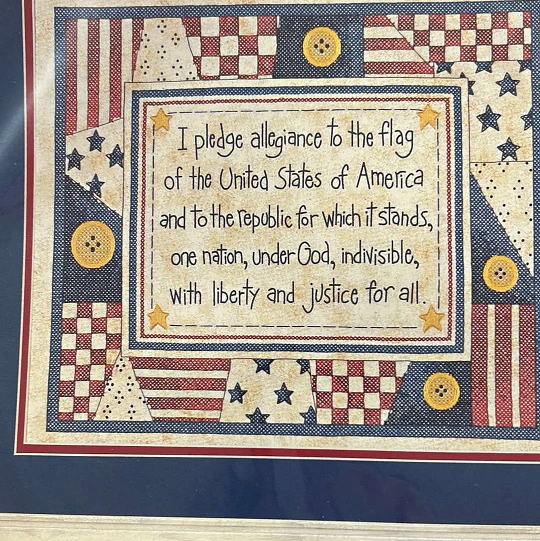 I Pledge Allegiance Stamped Cross Stitch Kit By Sunset 1