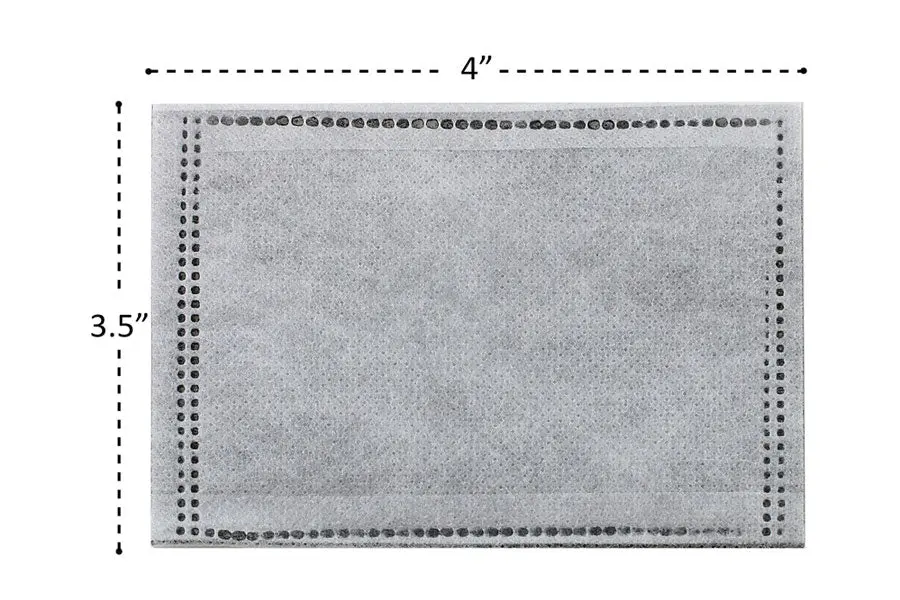 Activated Charcoal 4 Layer Pm 2.5 Filter Inserts: 5 (3” X 4.5”) Filters/Pack 1