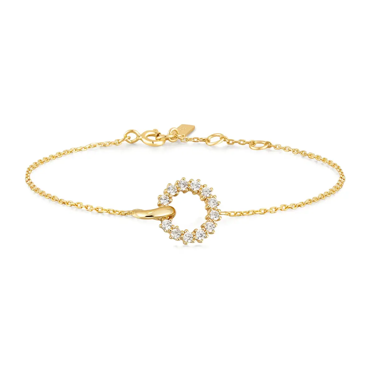 Gold Interlinked Circles Pavé Bracelet 1