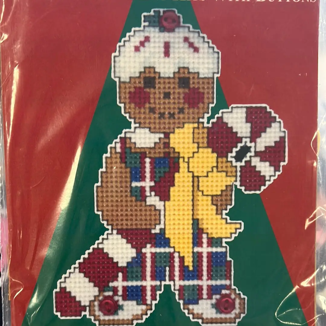 Gingerbread Man With Candy Cane Ornament Kit 1