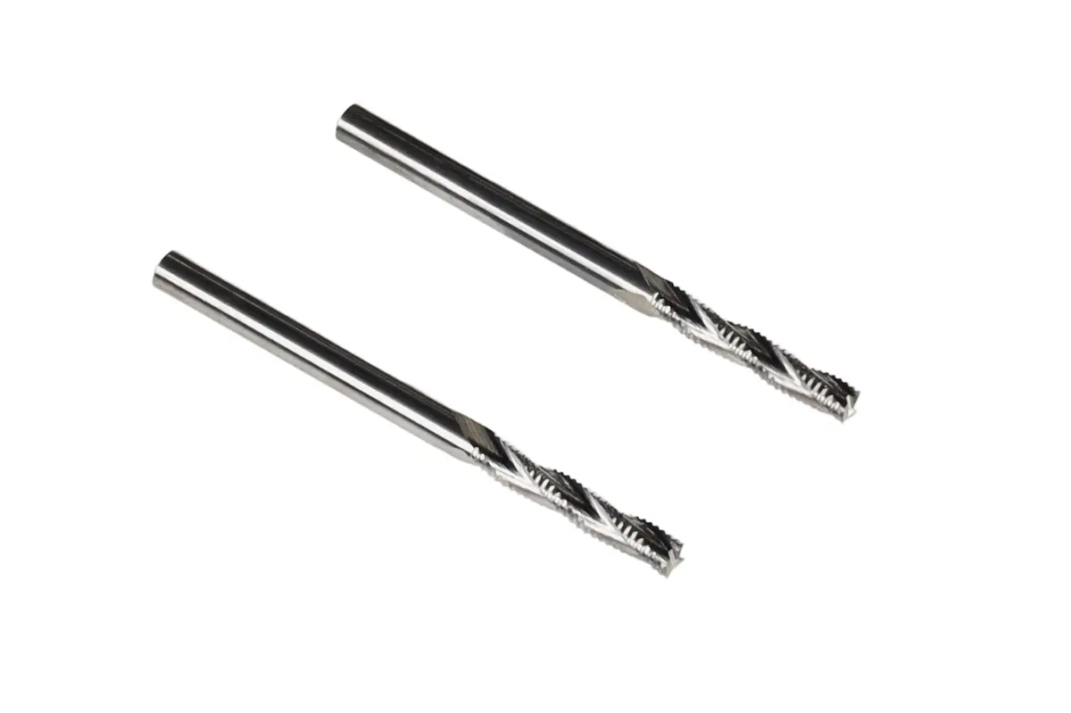 2-Piece Set "Badger" 1/8 High-Speed Roughing Cnc Router Bit, 1/8 Shank 1