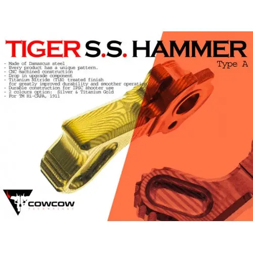 Cowcow Tiger Ss Hammer Type A For Tm Hi-Capa, 1911 (Silver & Gold) 1