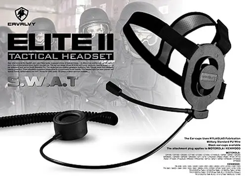 Cavalvy Elite Ii Tactical Headset ( Black / Motorola Talkabout ) 1