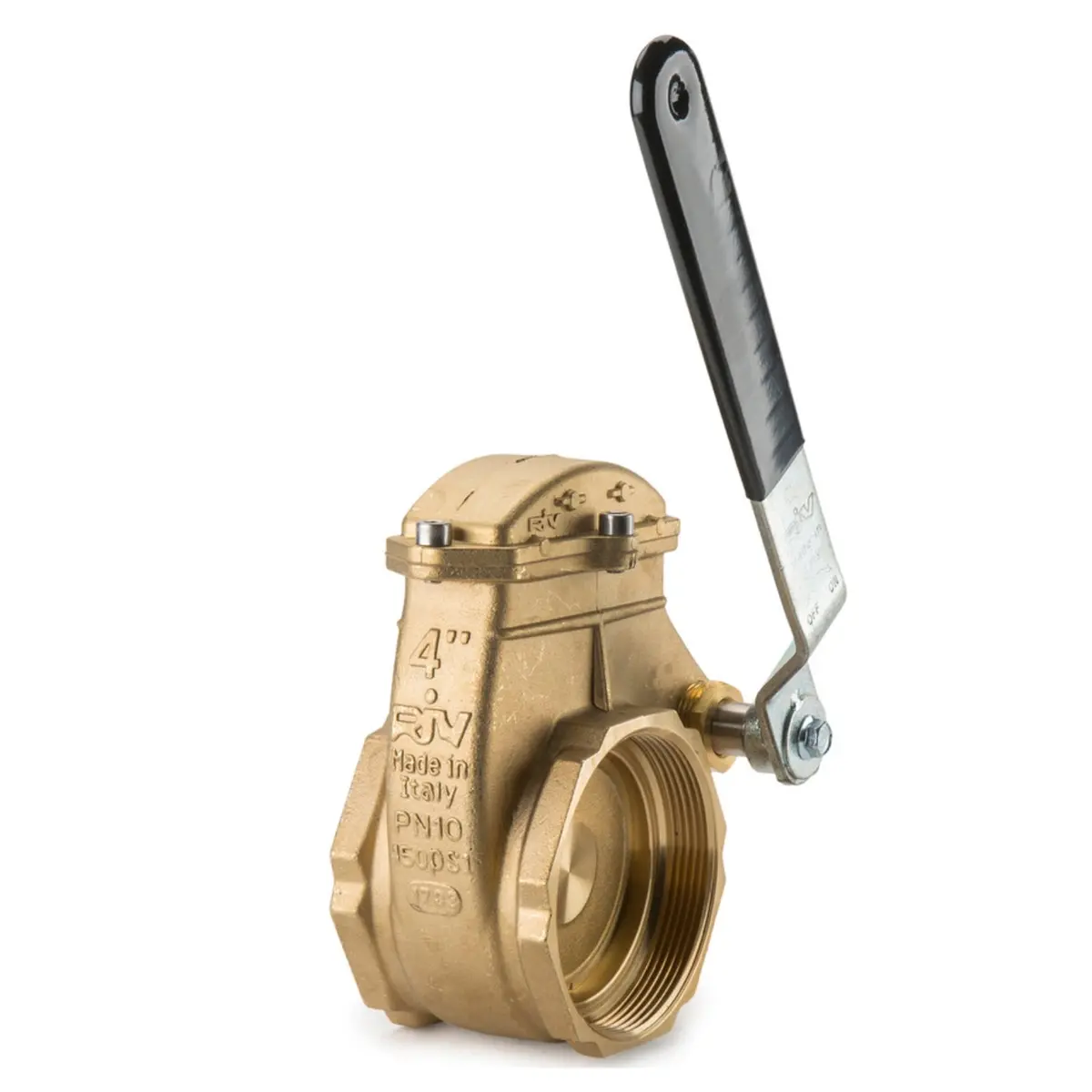 4" Brass Lever Valve 1041-Riv 1