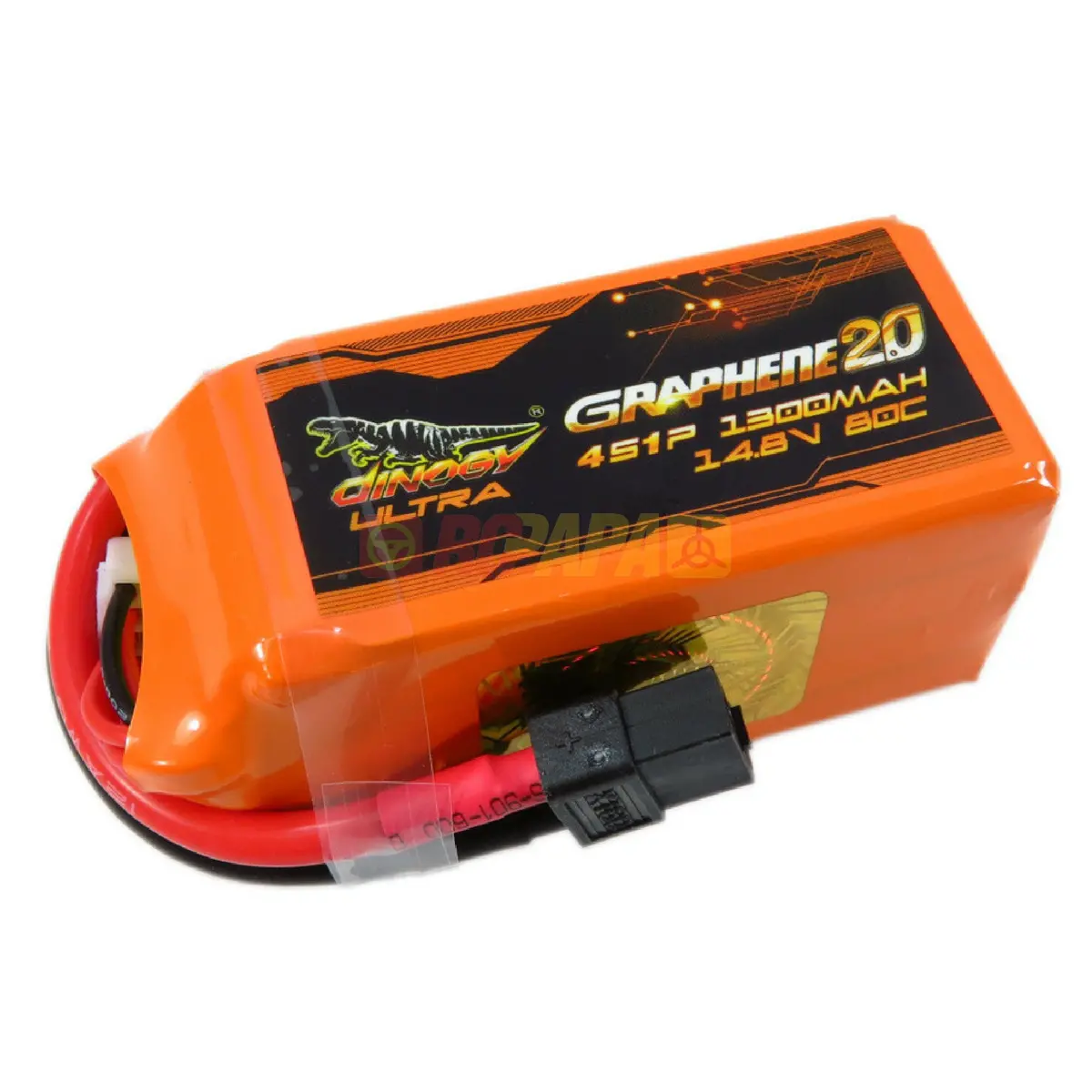 Dinogy Ultra Graphene 2.0 14.8V 4S 1300Mah 80C Lipo Battery 1