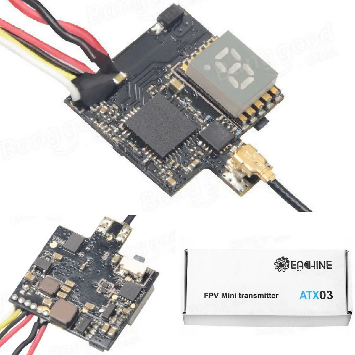 Eachine Atx03 5.8G 72Ch 0/25Mw/50Mw/200Mw Switchable Fpv Transmitter W/ Audio 1