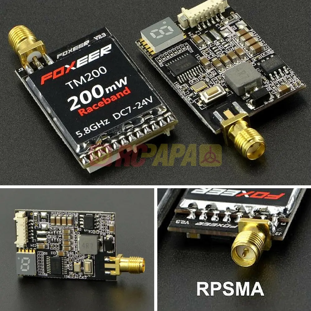 Foxeer 5.8Ghz 200Mw 40Ch Tm200 Raceband Vtx Mini Video Transmitter For Fpv 1