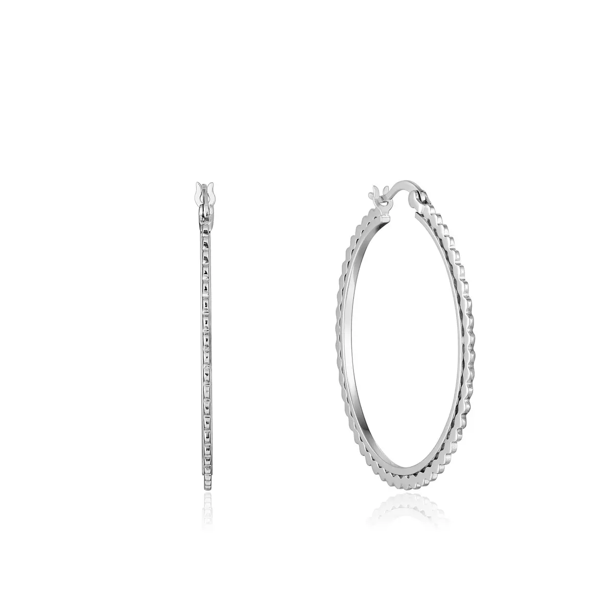 Flat Beaded Hoop Earrings 1