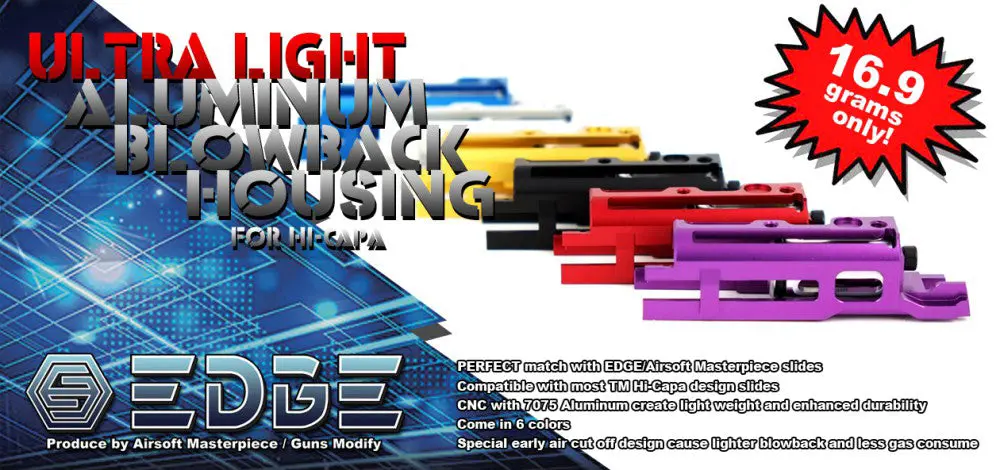 Edge Ultra Light Aluminum Blowback Housing For Hi-Capa/1911 #Edge-Bbhlb 1