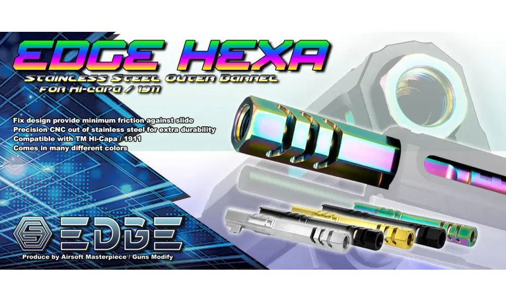 Edge Custom “Hexa” Stainless Steel Outer Barrel For Hi-Capa 5.1 1