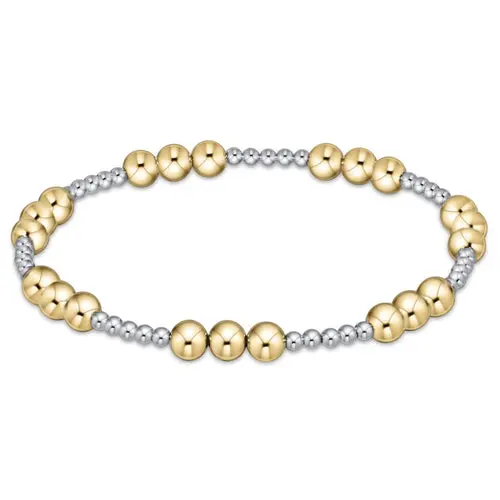 Classic Joy Pattern 5Mm Bead Bracelet - Mixed Metal 1