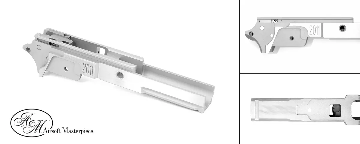 Airsoft Masterpiece Aluminum Frame – 2011 3.9″ With Tactical Rail #F-St39dsr-S - Silver 1