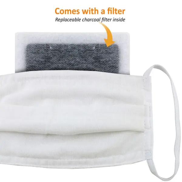 Washable & Reusable 8 Layer Face Mask With Replaceable Activated Carbon Filter For Additional Protection 1