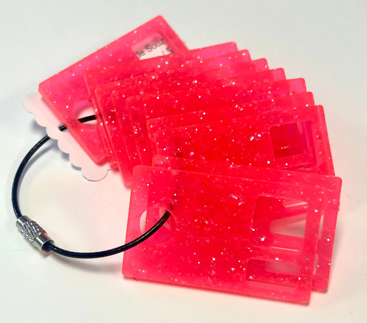 Neon Pink Sparkle Sooz Drops 1