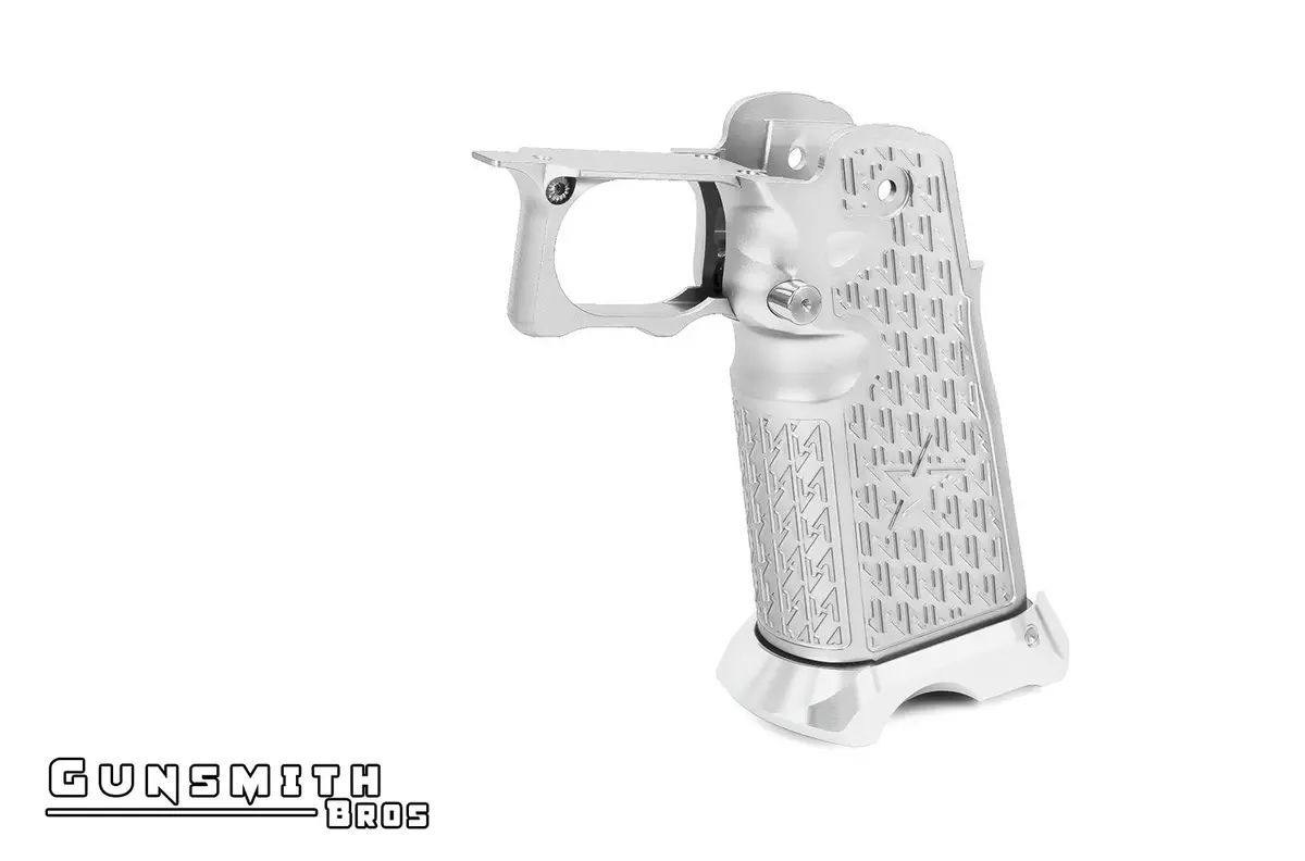 Gunsmith Bros Aluminum Grip Type 02 For Hi-Capa (Staccato) - Silver #Gb-G-02-Sv 1