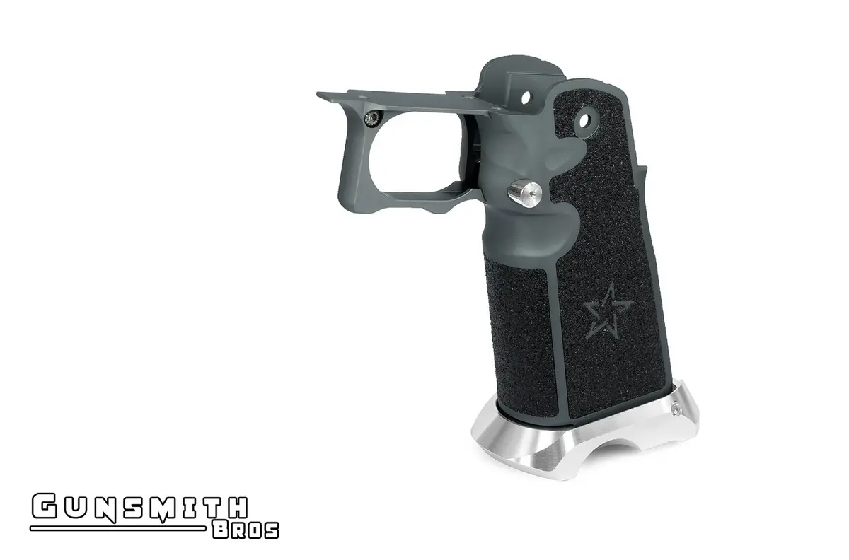 Gunsmith Bros Aluminum Grip For Hi-Capa (Staccato Tape) - Grey #Gb-G-06-Gy 1