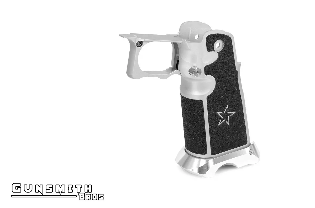 Gunsmith Bros Aluminum Grip For Hi-Capa (Staccato Tape) - Silver #Gb-G-06-Sl 1