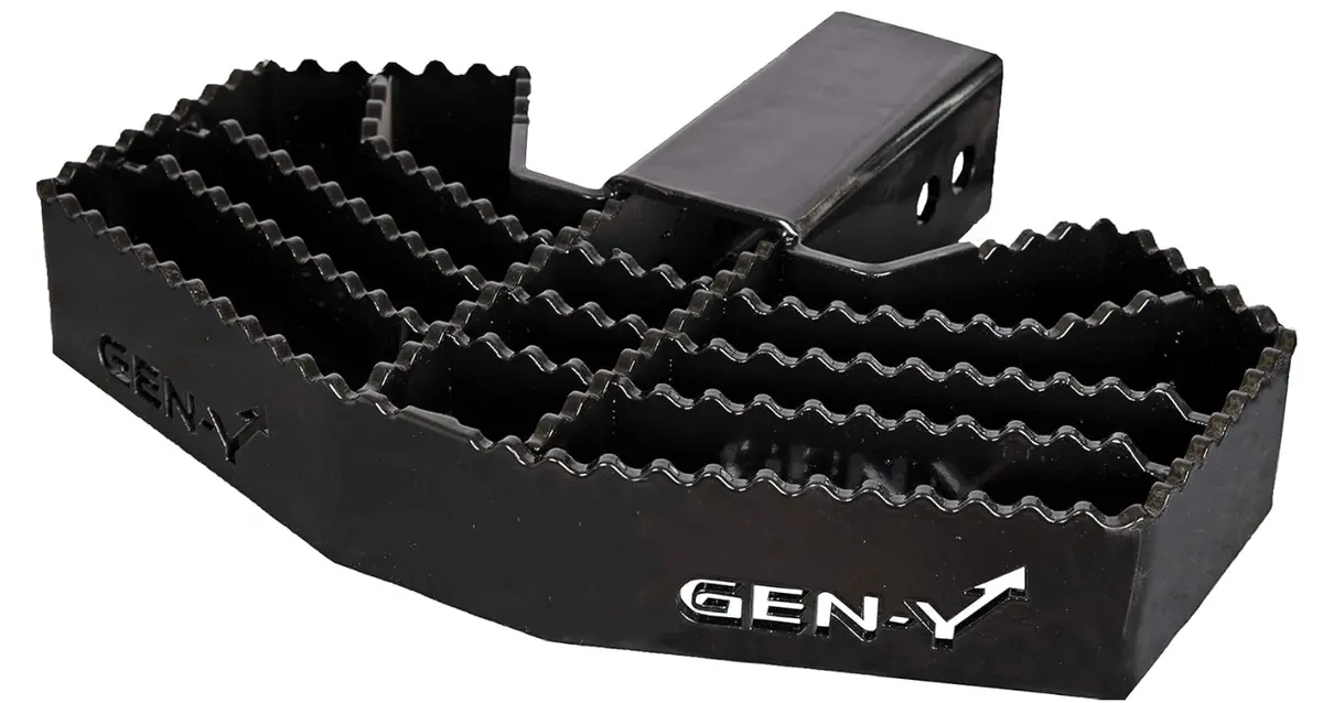 Gen-Y Hitch Serrated Hitch Step For 2.5-Inch Towing Receiver | Up To 500 Lb Load Capacity With Serrated No Slip Surface | Textured Powder-Coat Finish | Black 1