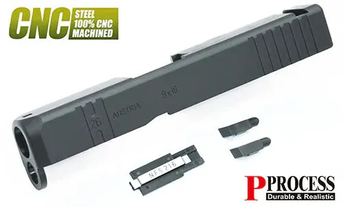 Guarder Steel Cnc Slide For Marui G26 Gen3 (Custom/Black) 2021 Ver. #Glk-75(Bk) 1