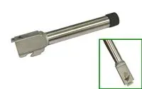Guns Modify Cnc Steel Tactical Outer Barrel ( Long Wolf ) For Tokyo Marui Tm G17/18C Gbb Series - Silver (+14Mm Cw Positive ) 1