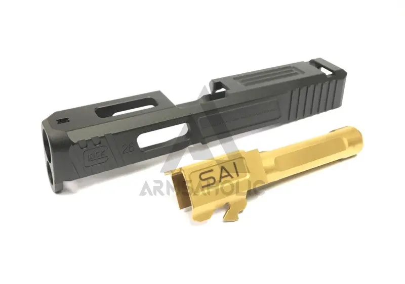 Gun Modify Cnc Aluminum S-Style G26 Slide / Stainless Barrel Set For Tokyo Marui G26 Gbb Series 1