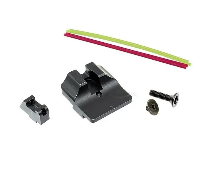 Guns Modify W Style Steel Cnc Fiber Optic Sight Set For Marui / We G Series #Gm0399 1