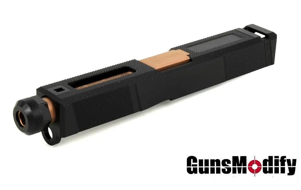 Guns Modify Sa Uti Aluminum Slide / Rose Gold Stainless Threaded Barrel Ccw Set For Marui G19 1