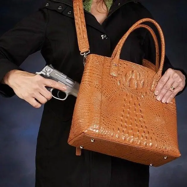 Croc Pattern "Town Tote" Concealed-Carry Purse 1