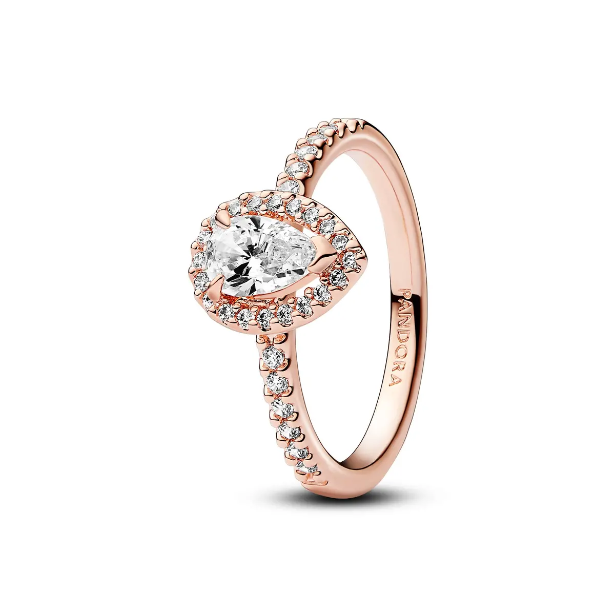 Sparkling Pear Halo Ring 1