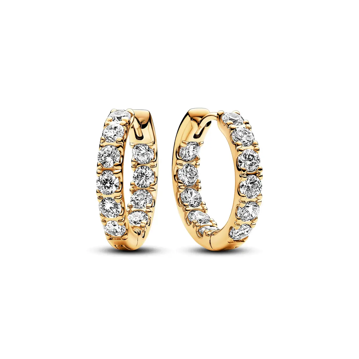 Sparkling Row Eternity Hoop Earrings 1